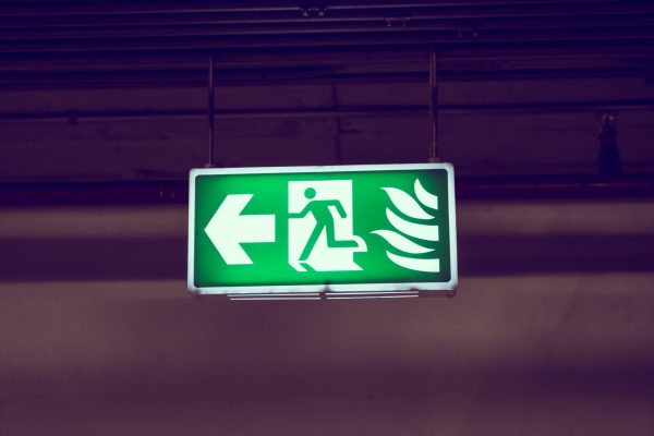 Fire exit ( Filtered image processed vintage effect. ) Fire exit ( Filtered image processed vintage effect. )